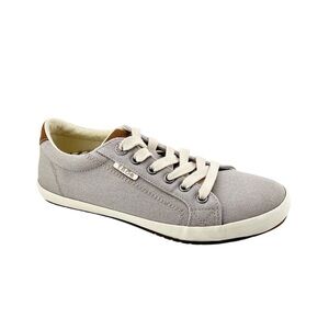 Taos Womens Star Burst Comfort Canvas Sneakers 7 Washed Gray Arch Support Casual